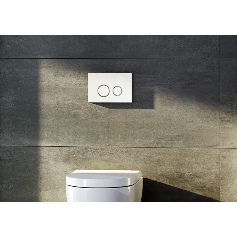 Клавиша смыва Aquatek Белая R ободок хром KDI-0000006