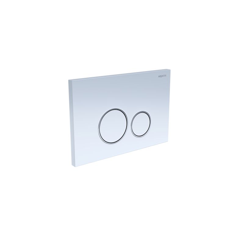 Клавиша смыва Aquatek Белая ободок хром (клавиши круглые) KDI-0000015
