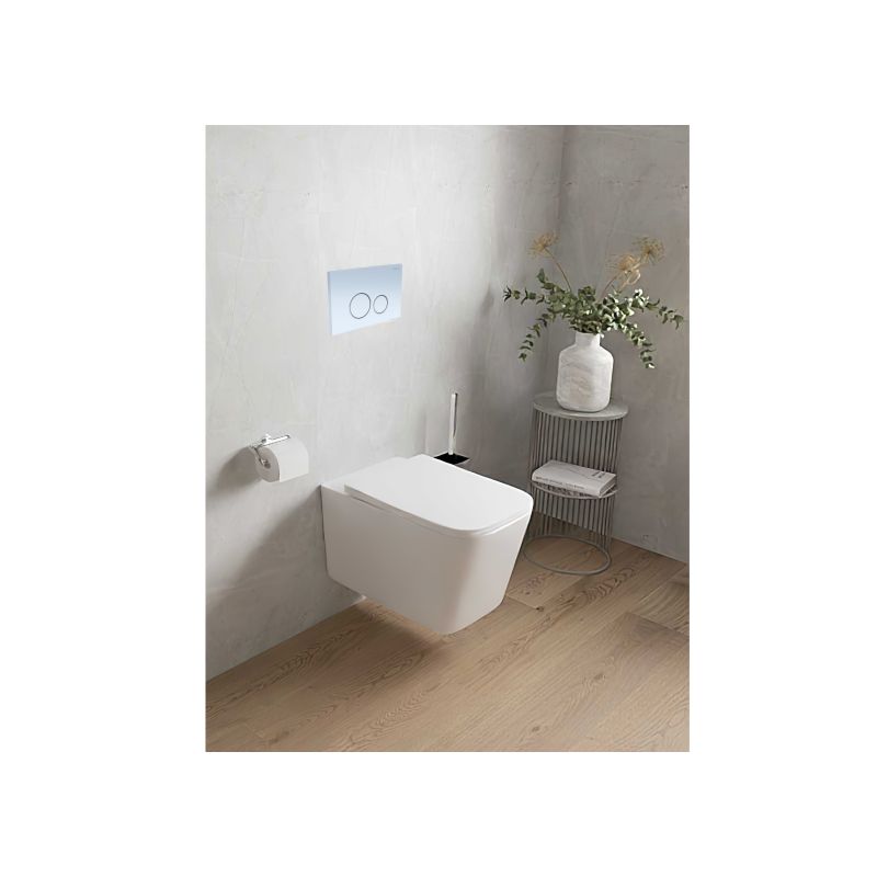 Клавиша смыва Aquatek Белая ободок хром (клавиши круглые) KDI-0000015