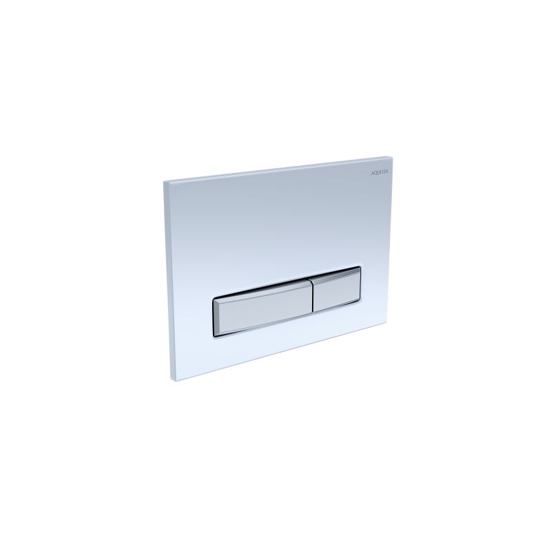 Клавиша смыва Aquatek Slim Белая глянец (клавиши прямоугольные никель) KDI-0000022
