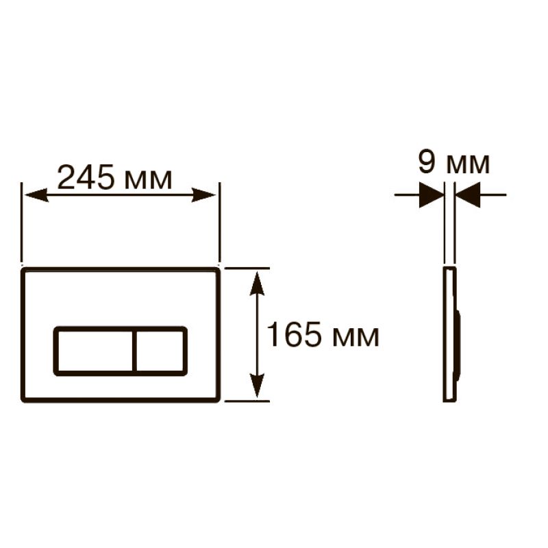 Клавиша смыва Aquatek Slim Хром матовая (клавиши прямоугольные) KDI-0000024