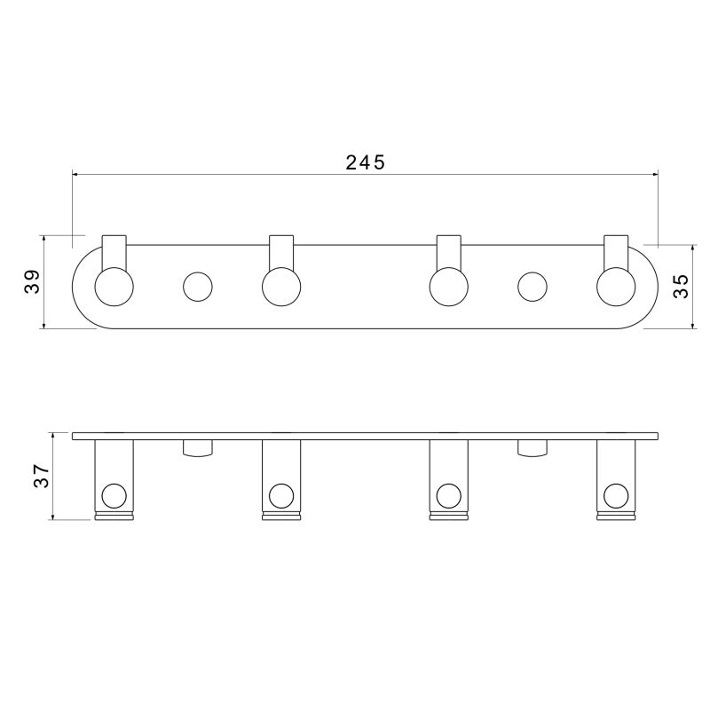 Планка с 4 крючками Aquatek AQ4123CR ЕВРОПА