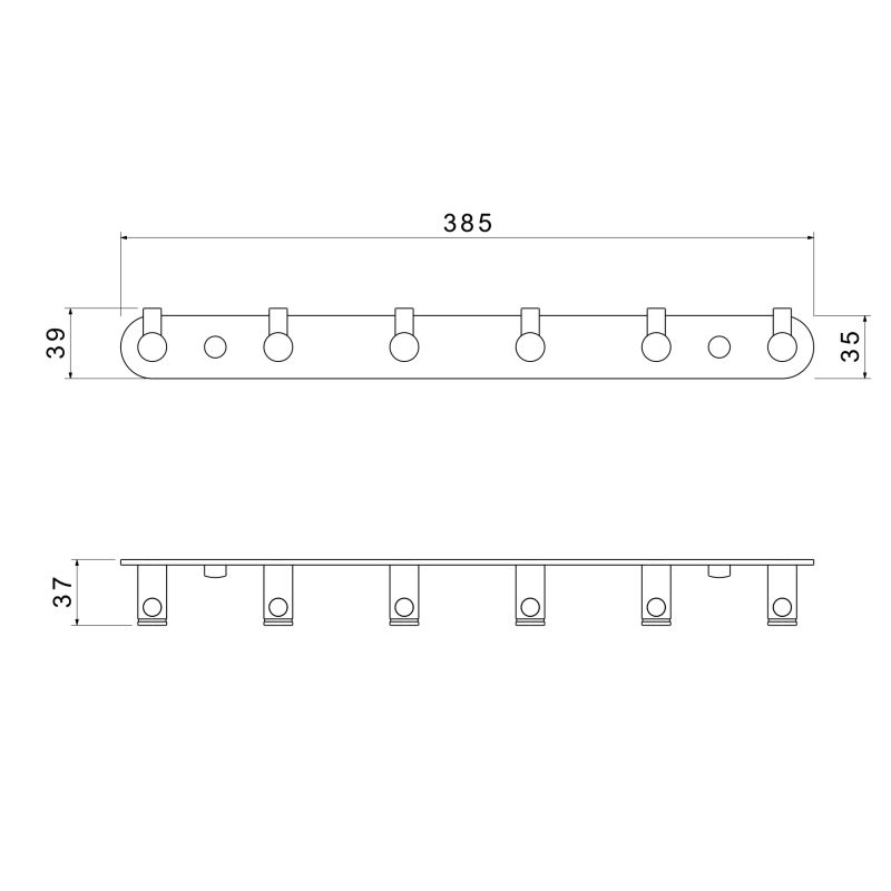 Планка с 6 крючками Aquatek AQ4124CR ЕВРОПА