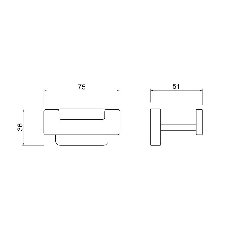 Крючок двойной Aquatek, матовый черный AQ4302MB ЛИБРА