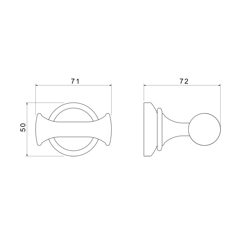 Крючок двойной Aquatek, матовый черный AQ4502MB КЛАССИК