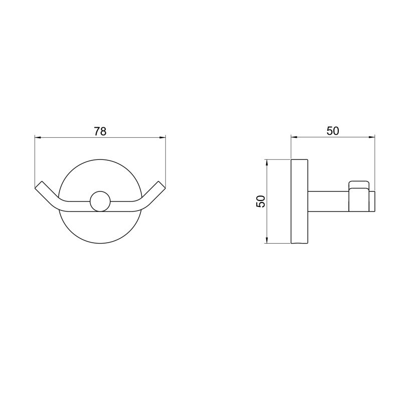 Крючок двойной Aquatek, матовый черный AQ4602MB БЕТТА