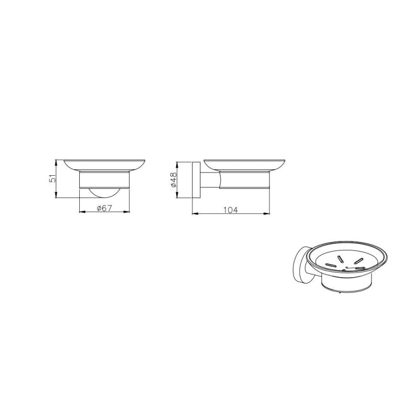 Мыльница Aquatek, матовый черный AQ4003MB ВЕГА 