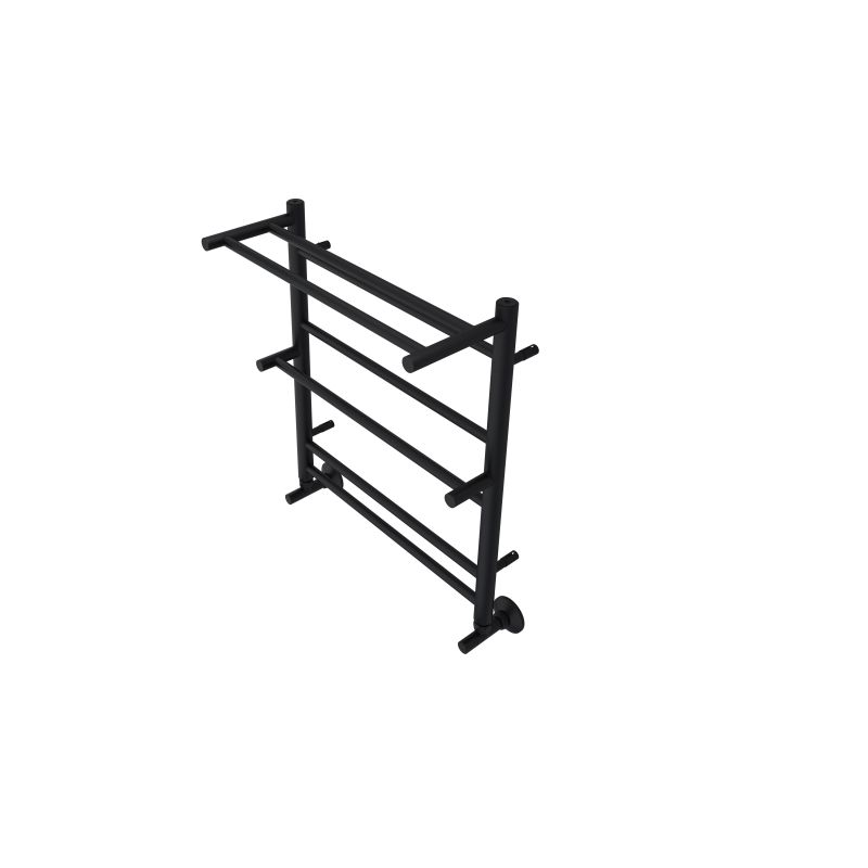 Полотенцесушитель водяной Aquatek  Альфа П7 500х600 мм, с полкой, Черный, подключение нижнее/диагональное 