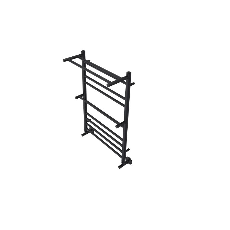 Полотенцесушитель водяной Aquatek  Альфа П10 500х800 мм, AQ RRP1080BL с полкой, Черный, подключение нижнее/диагональное 