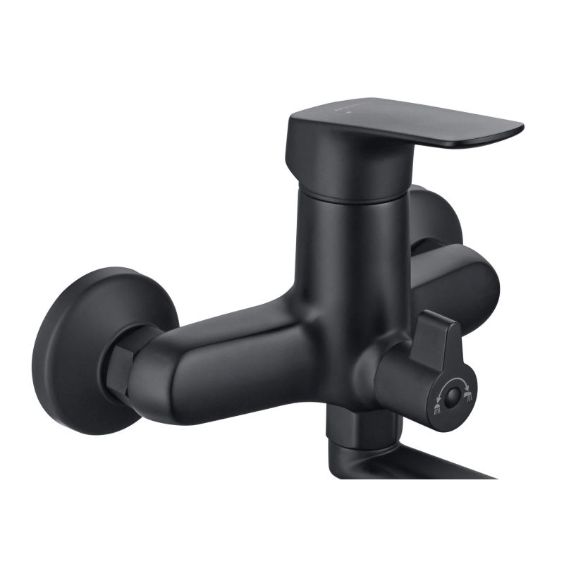 Смеситель для ванны с длинным изливом Aquatek, матовый черный AQ1042MB ВЕГА 