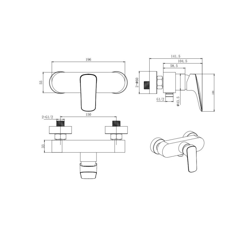 Смеситель для душа Aquatek AQ1060CR ВЕГА 