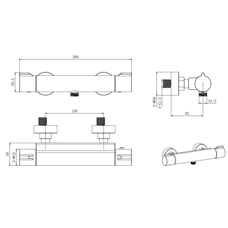 Термостатический смеситель для душа Aquatek AQ1063CR 