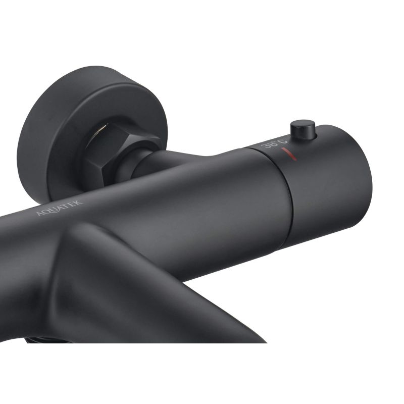 Термостатический смеситель для ванны Aquatek, матовый черный AQ1043MB 