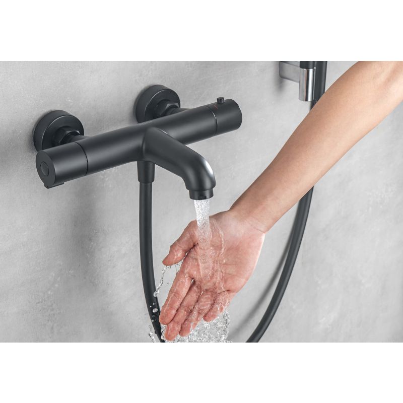 Термостатический смеситель для ванны Aquatek, матовый черный AQ1043MB 