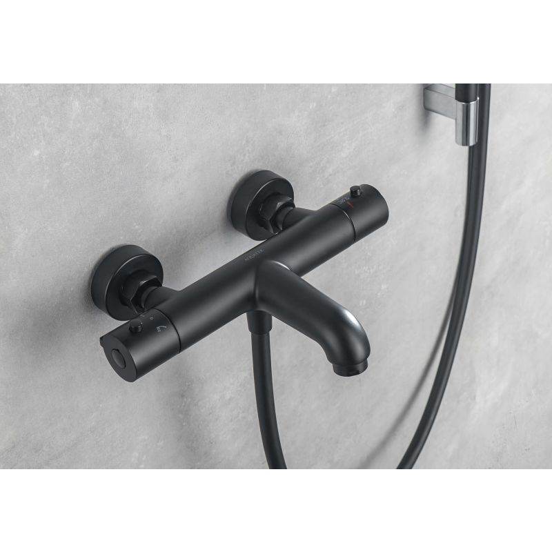 Термостатический смеситель для ванны Aquatek, матовый черный AQ1043MB 