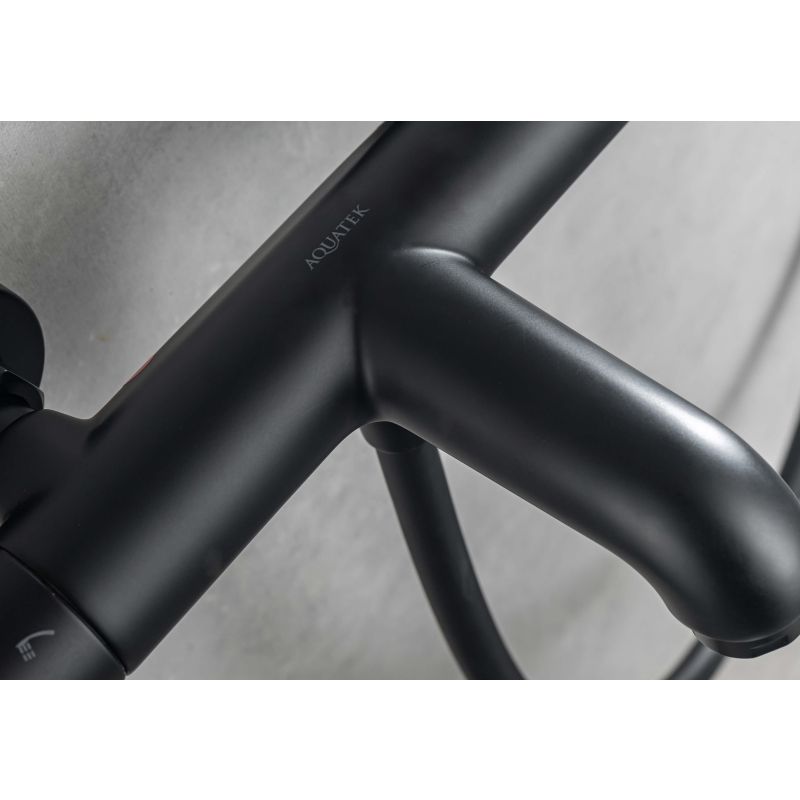 Термостатический смеситель для ванны Aquatek, матовый черный AQ1043MB 