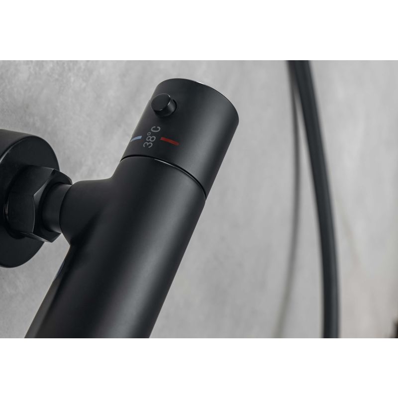 Термостатический смеситель для ванны Aquatek, матовый черный AQ1043MB 