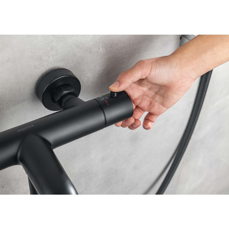 Термостатический смеситель для ванны Aquatek, матовый черный AQ1043MB 