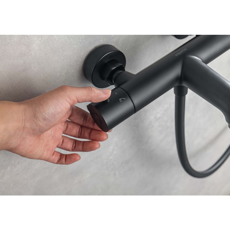 Термостатический смеситель для ванны Aquatek, матовый черный AQ1043MB 