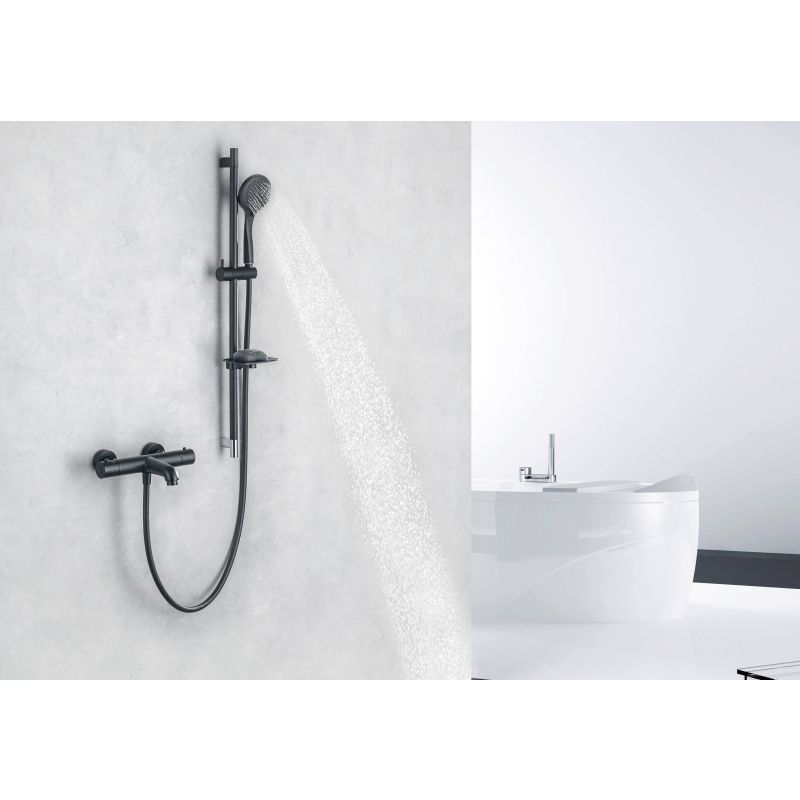 Термостатический смеситель для ванны Aquatek, матовый черный AQ1043MB 