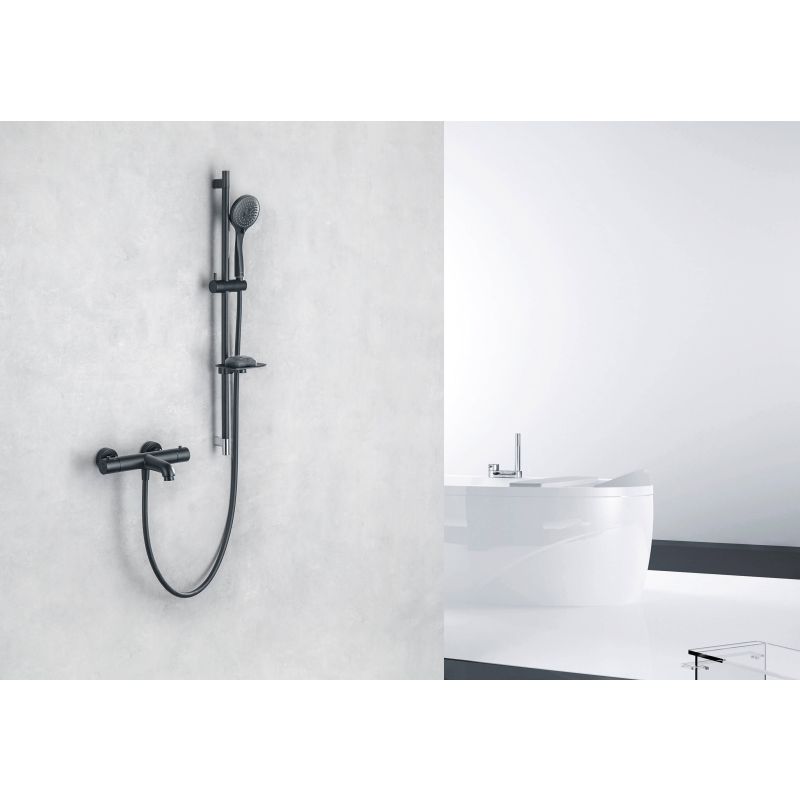 Термостатический смеситель для ванны Aquatek, матовый черный AQ1043MB 