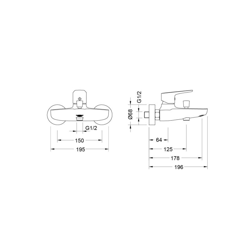 Смеситель для ванны Aquatek AQ1140CR БЕТТА