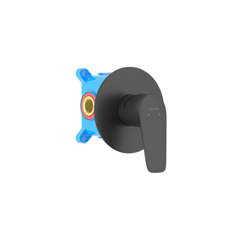 Смеситель для душа (внешняя и скрытая часть) Aquatek, матовый черный AQ1166MB БЕТТА