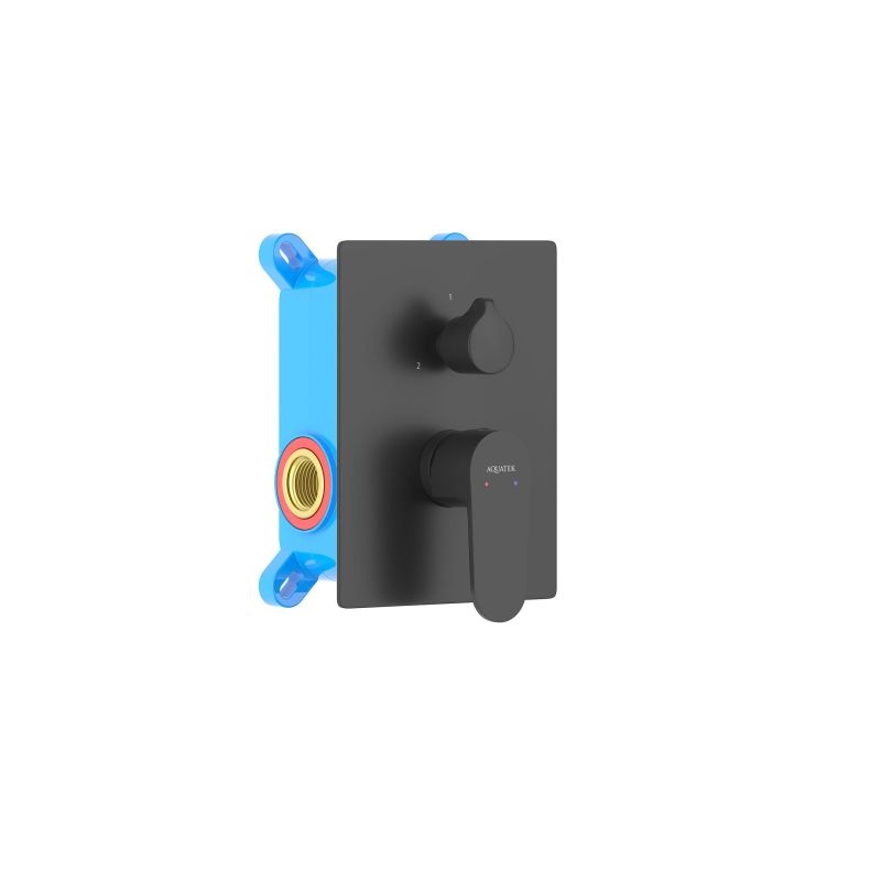 Смеситель для ванны (внешняя и скрытая часть) Aquatek, матовый черный AQ1246MB ОБЕРОН