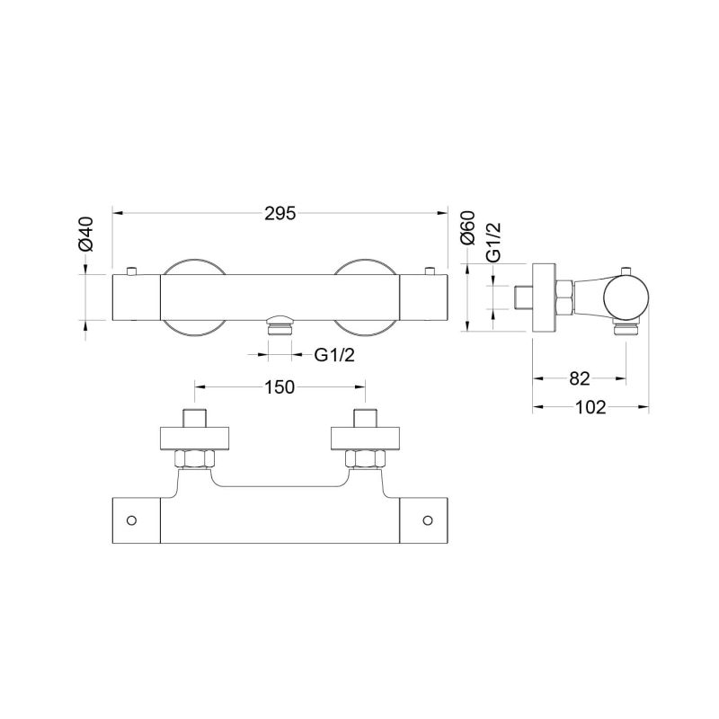 Термостатический смеситель для душа Aquatek, матовый черный AQ1363MB ЕВРОПА