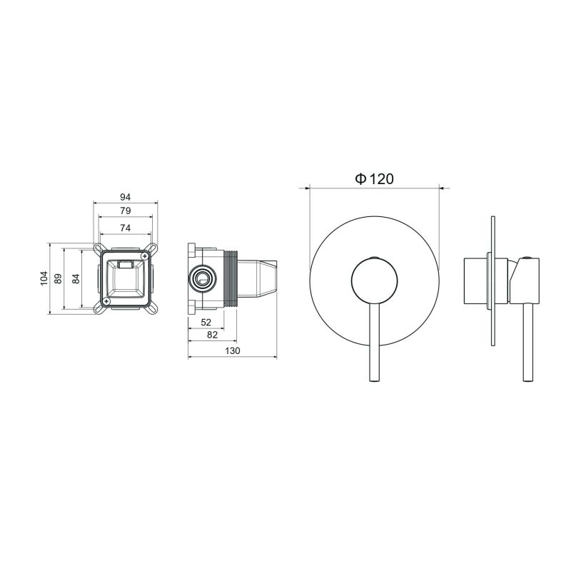 Смеситель для душа (внешняя и скрытая часть) Aquatek, матовый черный AQ1366MB ЕВРОПА