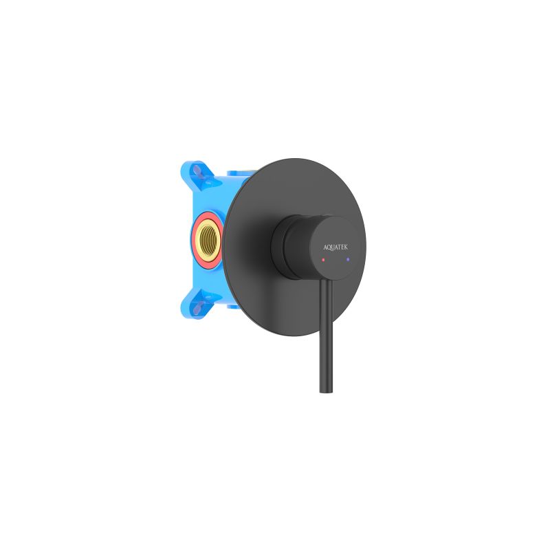 Смеситель для душа (внешняя и скрытая часть) Aquatek, матовый черный AQ1366MB ЕВРОПА