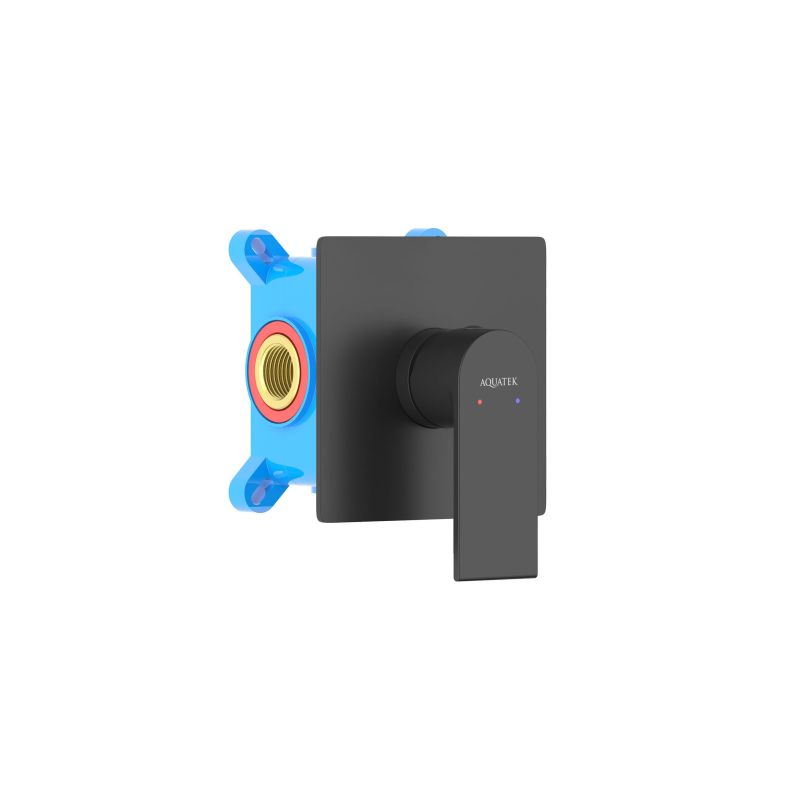 Смеситель для душа (внешняя и скрытая часть) Aquatek, матовый черный AQ1466MB ЛИРА
