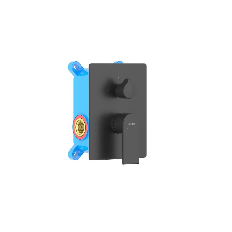 Смеситель для ванны (внешняя и скрытая часть) Aquatek, матовый черный AQ1446MB ЛИРА