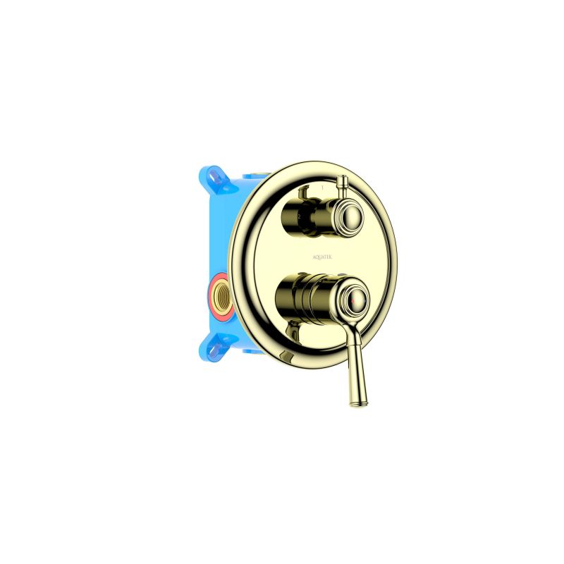 Смеситель для ванны (внешняя и скрытая часть) Aquatek, полир. золото AQ1546PG КЛАССИК