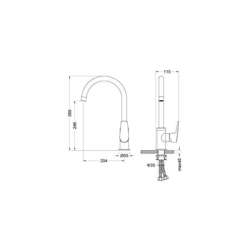 Смеситель для кухни Aquatek Бетта AQ1182CR Хром