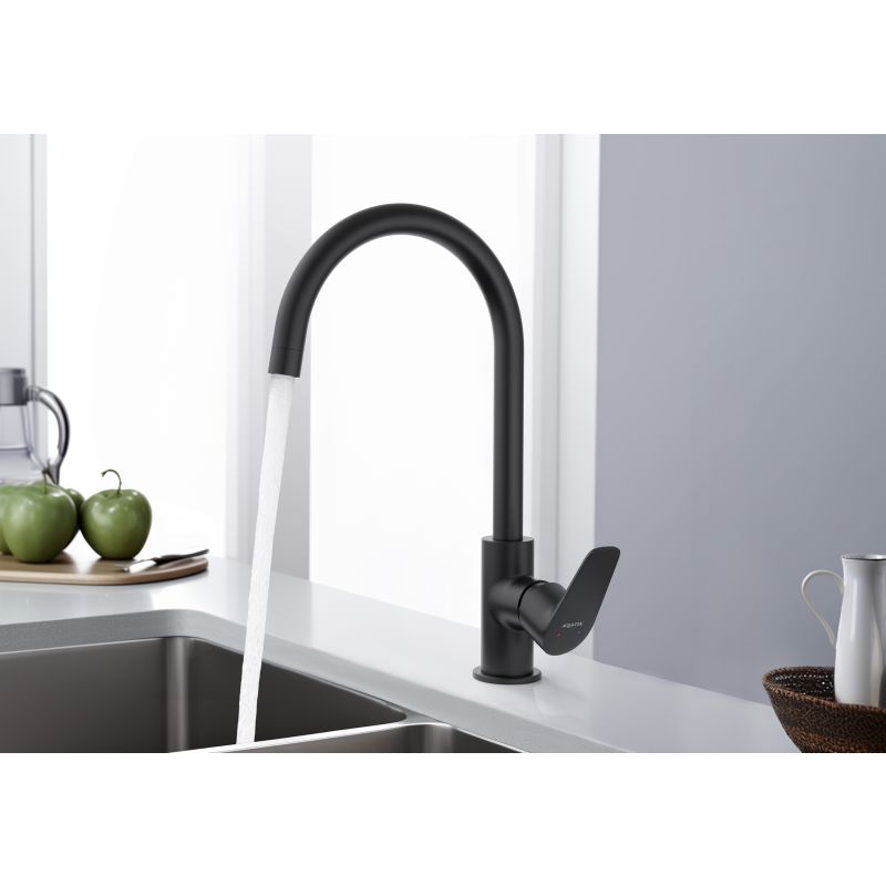 Смеситель для кухни Aquatek Бетта AQ1182MB Черный матовый