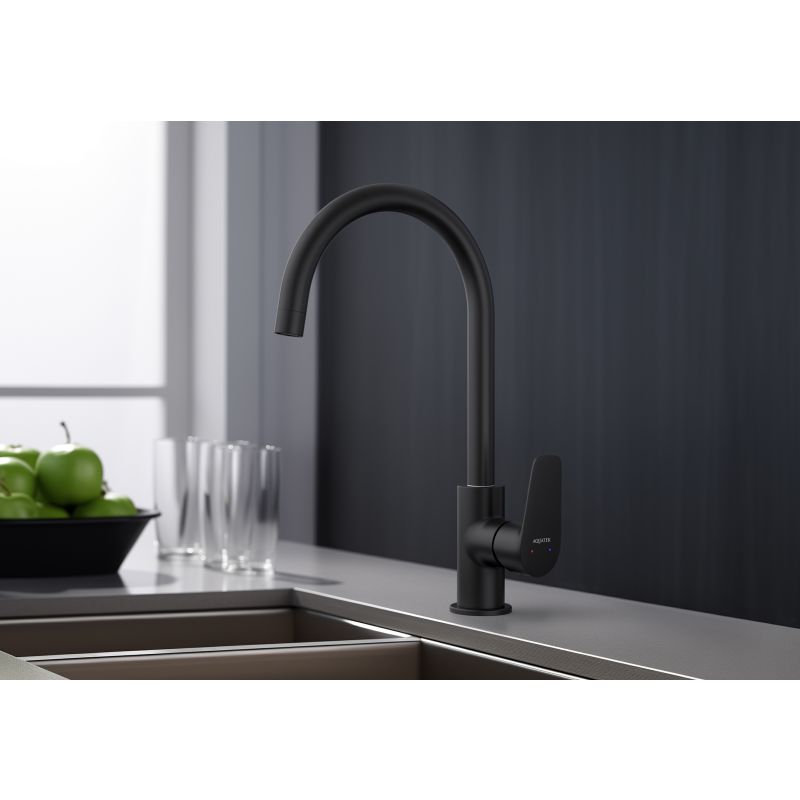 Смеситель для кухни Aquatek Бетта AQ1182MB Черный матовый