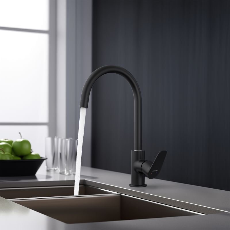 Смеситель для кухни Aquatek Бетта AQ1182MB Черный матовый