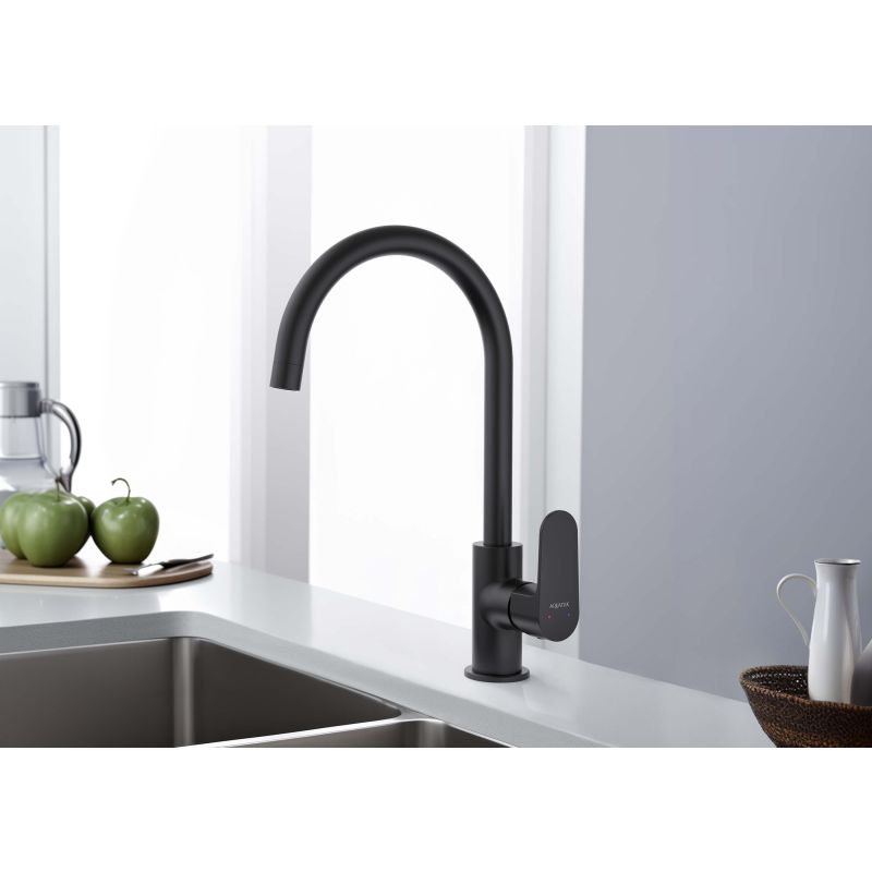 Смеситель для кухни Aquatek Оберно AQ1282MB Черный матовый