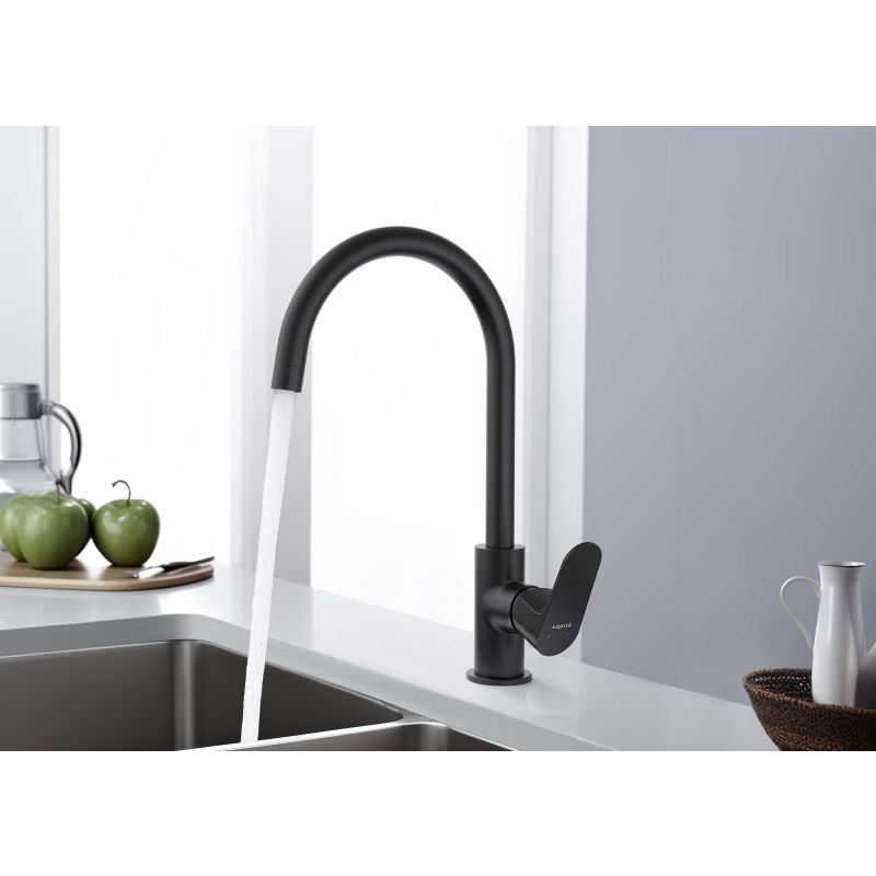 Смеситель для кухни Aquatek Оберно AQ1282MB Черный матовый