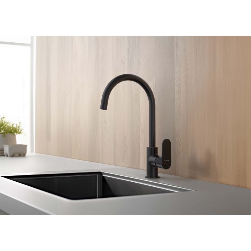 Смеситель для кухни Aquatek Оберно AQ1282MB Черный матовый