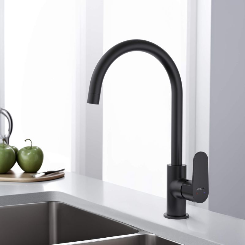 Смеситель для кухни Aquatek Оберно AQ1282MB Черный матовый