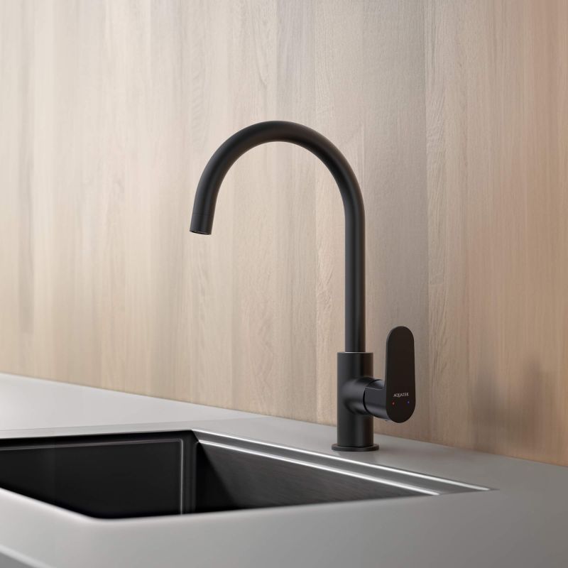 Смеситель для кухни Aquatek Оберно AQ1282MB Черный матовый