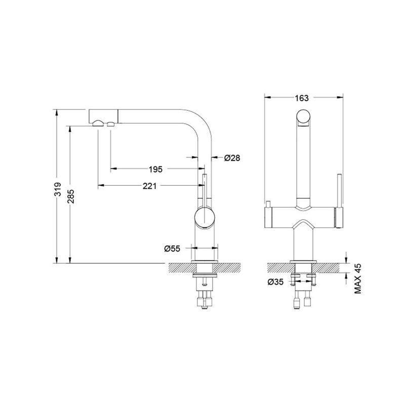 Смеситель для кухни Aquatek Европа AQ1385MB Черный матовый