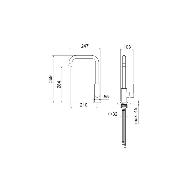 Смеситель для кухни Aquatek Лира AQ1480MB Черный матовый