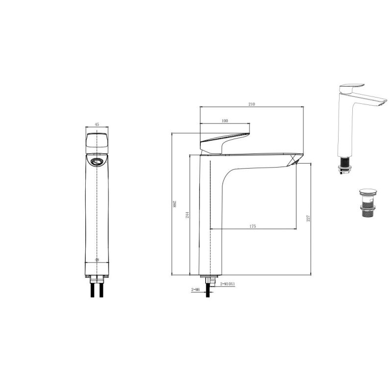 Cмеситель для раковины Aquatek ВЕГА AQ1005CR Хром