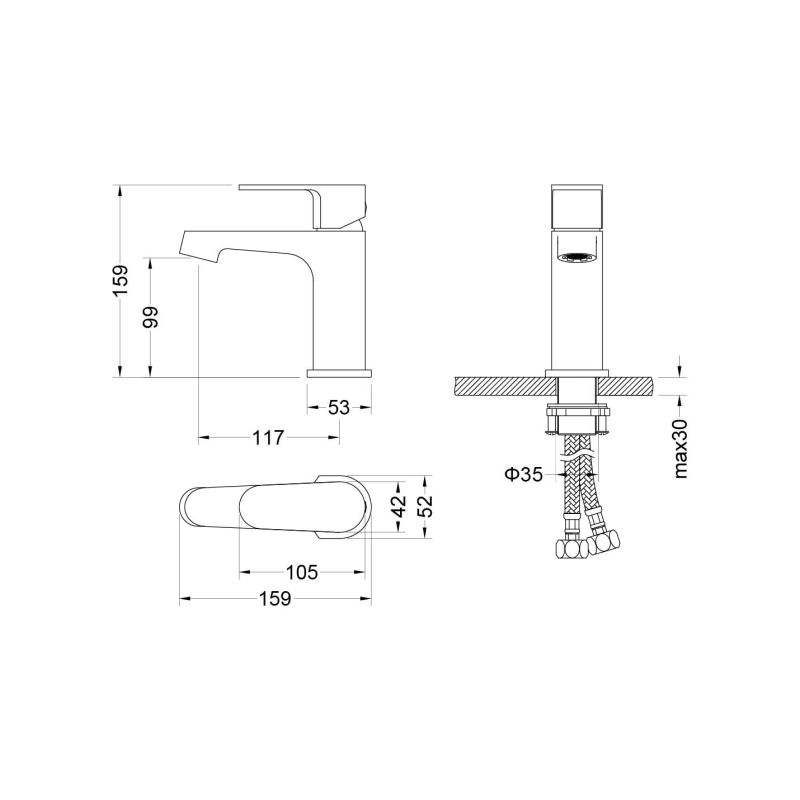 Cмеситель для раковины Aquatek ОБЕРОН AQ1210CR Хром