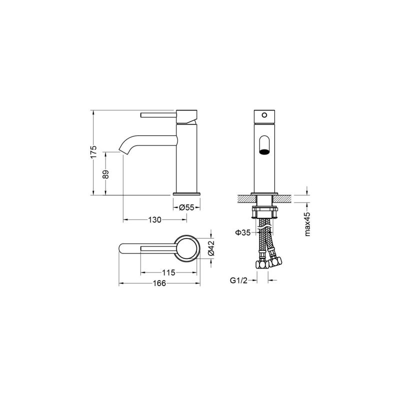 Cмеситель для раковины Aquatek ЕВРОПА AQ1310MB Черный матовый