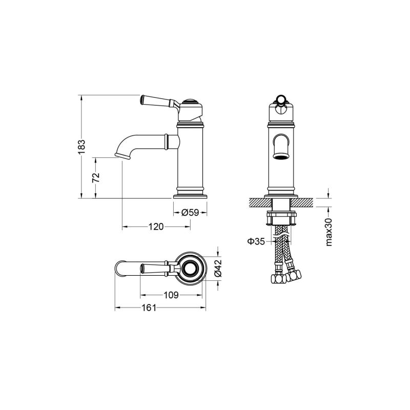 Cмеситель для раковины Aquatek КЛАССИК AQ1510MB Черный матовый