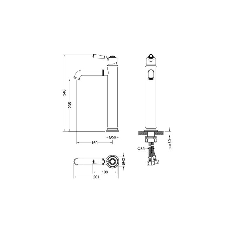 Cмеситель для раковины Aquatek КЛАССИК AQ1504PG Полированное золото